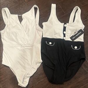 NWT Karl Lagerfeld swimsuit full coverage 6 medium & NWOT Calvin Klein 6